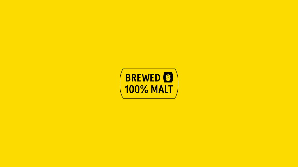 Vibrant yellow badge design highlighting the Vibe Check Collaboration Collection for Becks Ice.