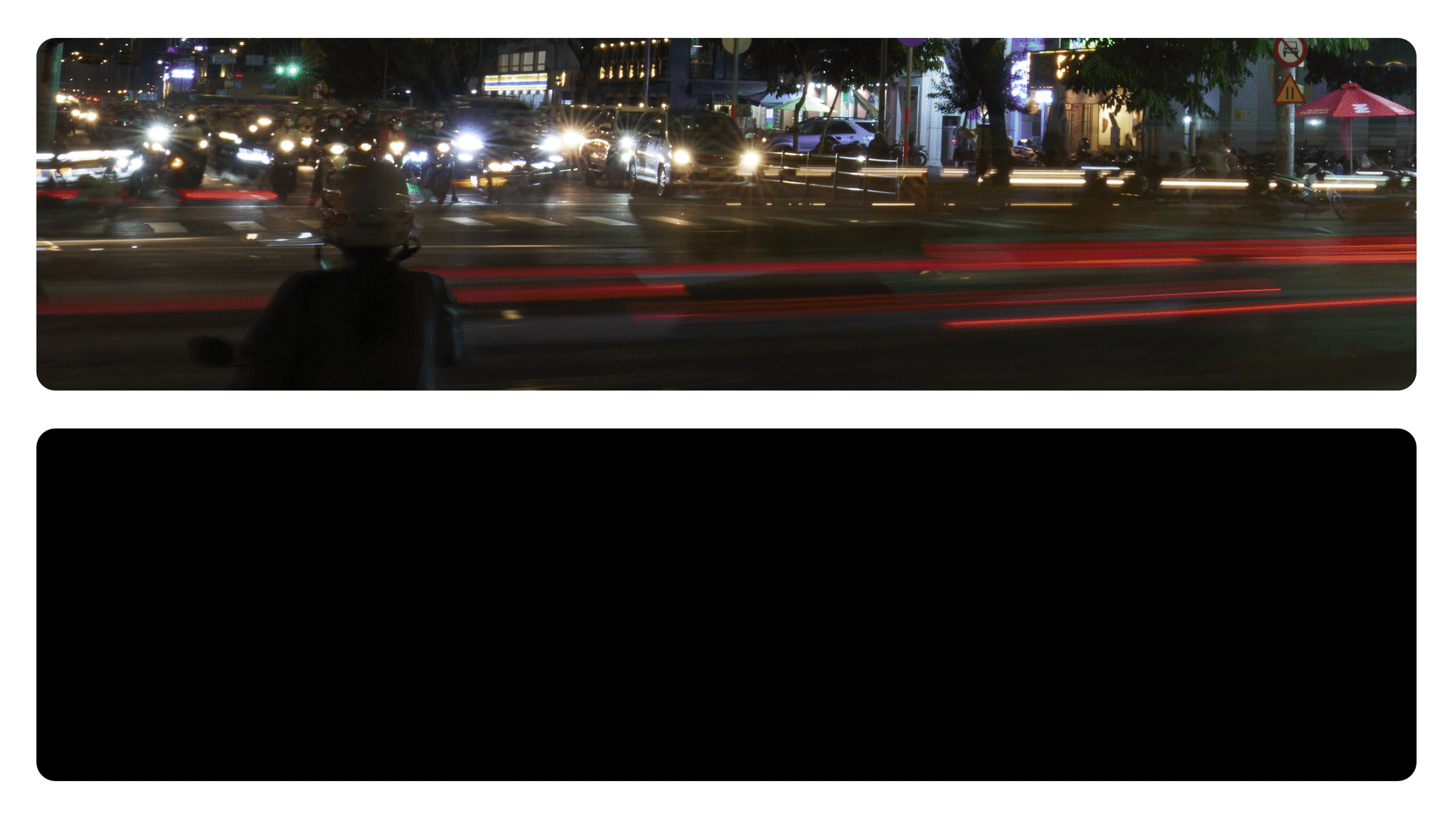 Animated night traffic light trails highlighting fast-paced delivery networks for GHTK.