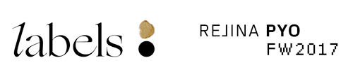 Color swatch palette and custom logotype elements showcasing the brand identity for Labels.
